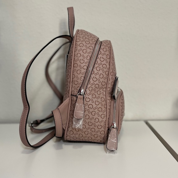 GUESS Los Angeles Women’s Logo Maxson Dusty Mauve Backpack - Picture 2 of 4